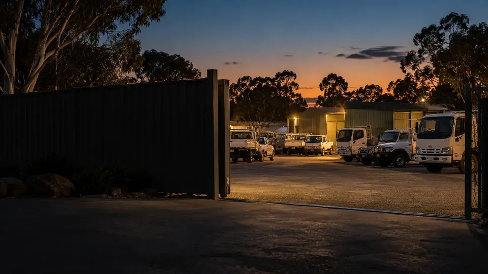 The gate at dusk